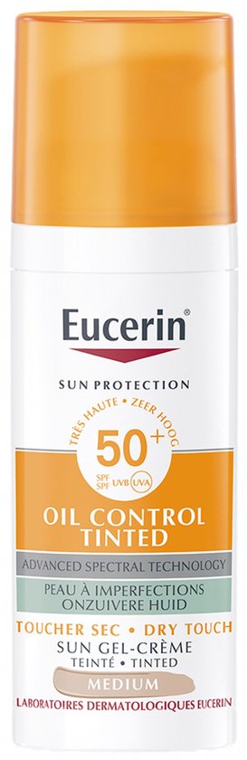 Eucerin Zonbescherming Olie Controle Getinte Medium Gel-Crème SPF50. 50 ml
