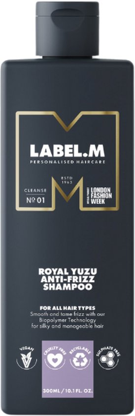 Label.M Royal Yuzu Anti-Frizz Shampoo - 300 ml- Normale shampoo - Voor Alle haartypes -