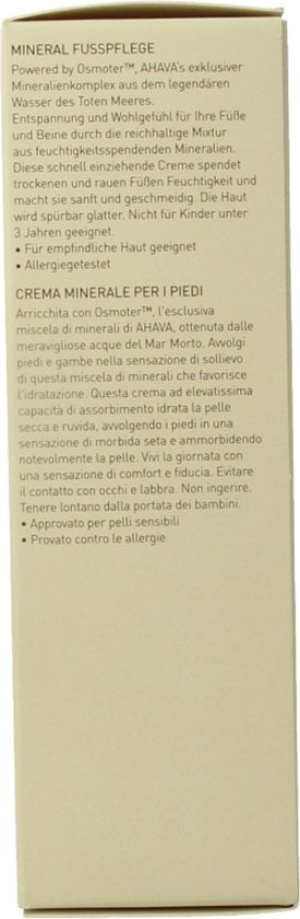 AHAVA Mineraal Voetcrème - Hydrateert & Voedt Droge Voeten - 100ml