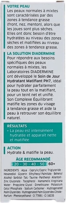 DIADERMINE Matifying Day Hydraterende PH7 - Essenti?le verzorging - 50 ml
