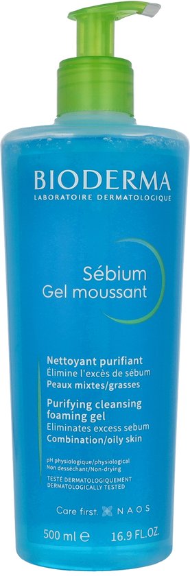 Bioderma Sebium Gel Moussant - Reiniger voor vette en acnegevoelige huid - 500 ml