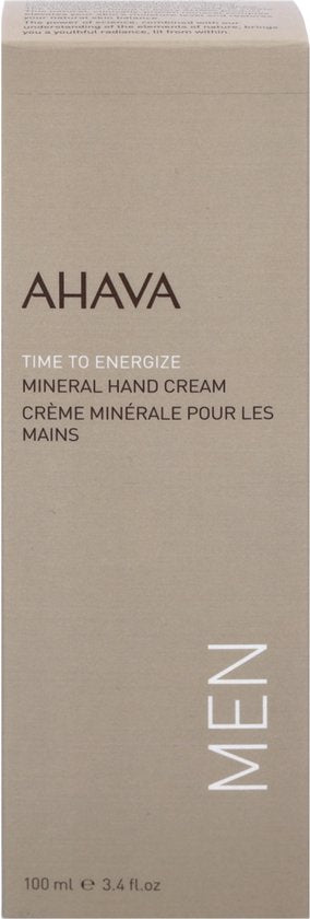 AHAVA MAN Mineraal Handcrème - Hydrateert & Verzacht | Voorkomt Uitdroging Zonder Vettig Residu | Rijk aan Dode Zee Mineralen | Huid creme voor mannen | Moisturizer voor droge handen - 100ml