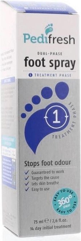 Pedifresh Voetspray Tegen Acute Zweetvoeten Fase 1 - 75 ml