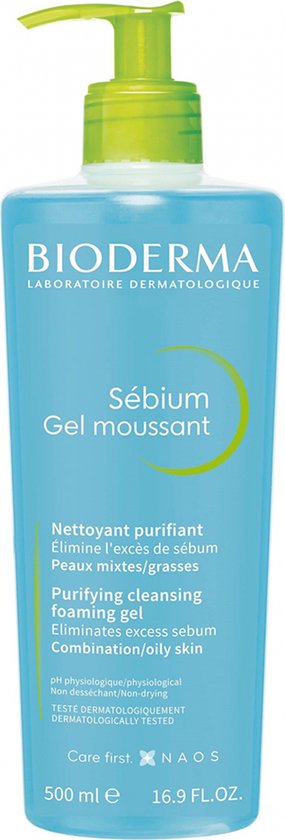 Bioderma Sebium Gel Moussant - Reiniger voor vette en acnegevoelige huid - 500 ml