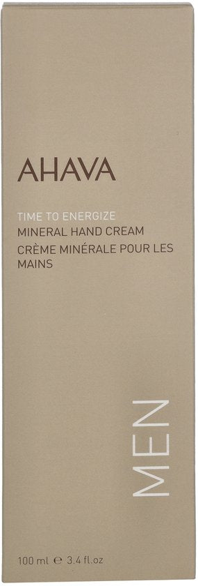 AHAVA MAN Mineraal Handcrème - Hydrateert & Verzacht | Voorkomt Uitdroging Zonder Vettig Residu | Rijk aan Dode Zee Mineralen | Huid creme voor mannen | Moisturizer voor droge handen - 100ml