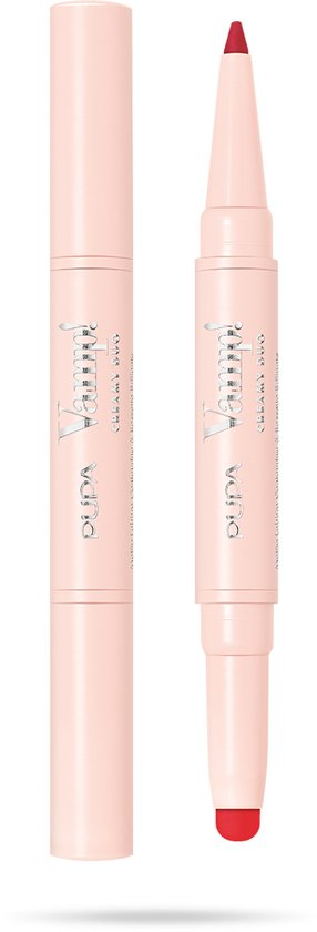 PUPA Milano Vamp! Creamy Duo Lip Pencil & Shiny Lipstick 010 True Red 0,8 gr