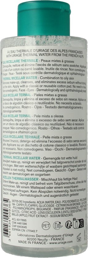 Uriage Eau Thermale Micellair Water - Gemengde Tot Vette Huid 500ml
