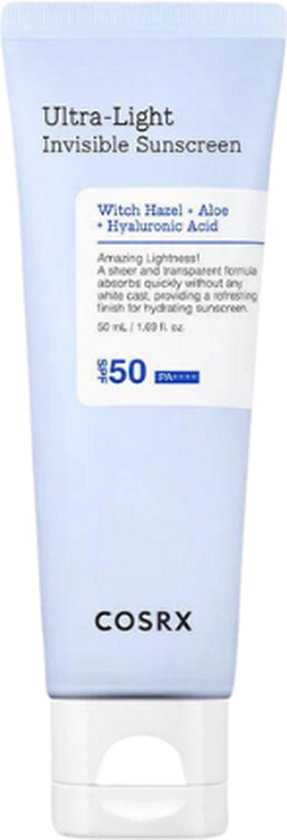 COSRX Ultra-Light Invisible Sunscreen SPF50 PA++++ 50ml - Korean Skincare - Zonnebrand - Hyalaronzuur & Aloë Vera