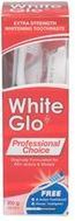 White Glo Professional Choice tandpasta en tandenborstel set voor witte tanden