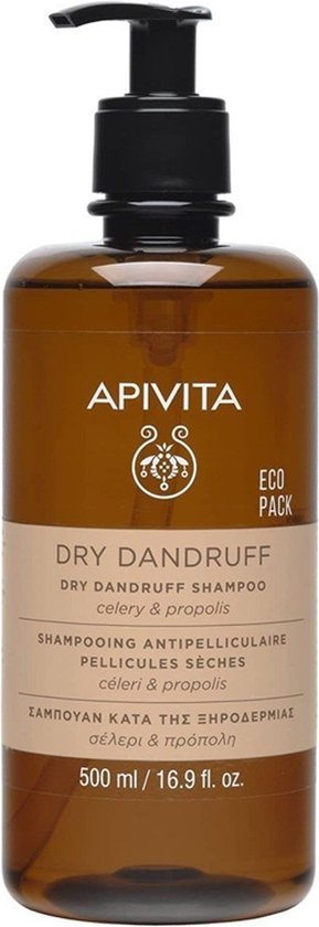 Apivita Dry Dandruff Shampoo (droge roos) 500ml Eco-verpakking