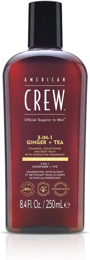 American Crew - 3-in-1 Shampoo, Conditioner & Body-Wash Ginger Tea