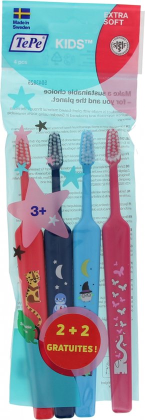 TePe Tandenborstel Kids Extra Soft - 4 stuks