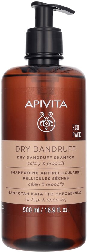Apivita Dry Dandruff Shampoo (droge roos) 500ml Eco-verpakking