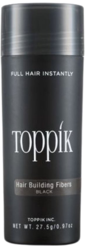 Toppik Hair Building Fibers Zwart | 27,5 gram | Cosmetische Haarverdikker, Verbergt haaruitval (Direct voller haar)