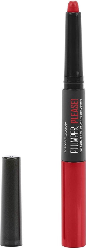 Maybelline Plumper, Please! Shaping Lip Duo - 235 Hot & Spicy - Lip Filler - Lip Vergroter - Volle Lippen - Rood - 4 ml