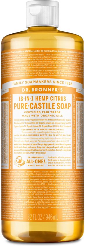 Dr Bronners Liquid soap citrus/orange 945 Milliliter
