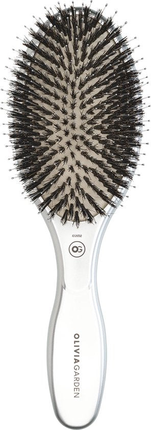 Olivia Garden - Oval - Boar & Nylon - Silver - Haarborstel