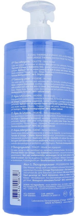 Uriage Bebe 1ere eau nettoyante 1 Liter