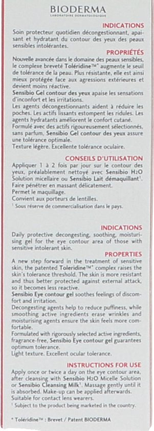 Oogcontour Bioderma Sensibio Eye (15 ml)