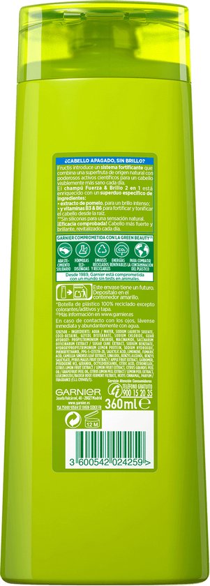 Verstevigende Shampoo Fructis Fuerza & Brillo 2 En 1 Garnier (360 ml)