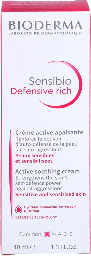 Bioderma Dagcrème Sensibio Defensive Rich Crème Active Apaisante