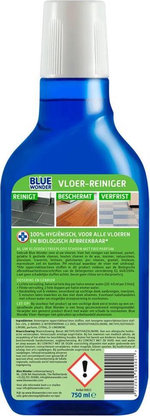 6x Blue Wonder Vloerreiniger 750 ml