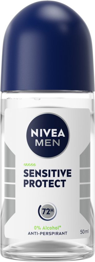 NIVEA MEN Sensitive Protect Anti-Transpirant Deo Roller 50 ml - Deodorant - 72u Bescherming - Voordeelverpakking 6 x 50ml