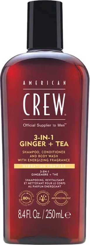 American Crew - 3-in-1 Shampoo, Conditioner & Body-Wash Ginger Tea