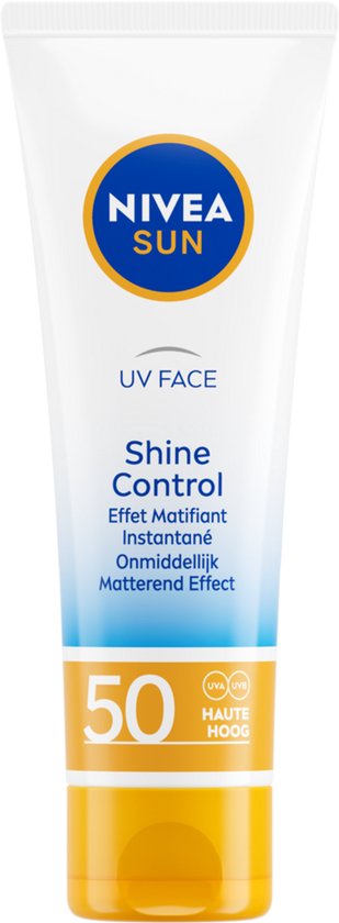 NIVEA SUN Face Shine Control Zonnebrand Gezicht - SPF 50 - Matterend Effect - Zonnebrandcrème - 50 ml