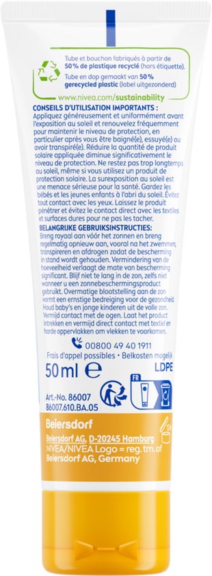 NIVEA SUN Face Shine Control Zonnebrand Gezicht - SPF 50 - Matterend Effect - Zonnebrandcrème - 50 ml