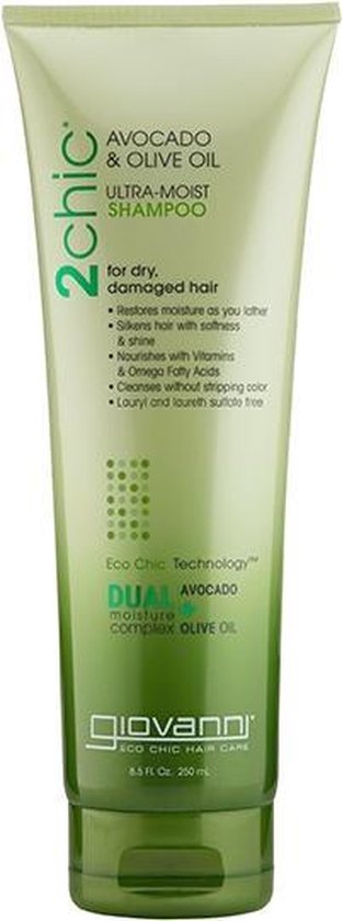 Giovanni Cosmetics | 2chic | Ultra-Moist Shampoo with Avocado & Olive Oil, 250 ml