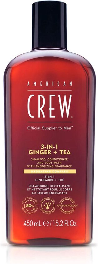 American Crew - 3-in-1 Shampoo, Conditioner & Body-Wash Ginger Tea