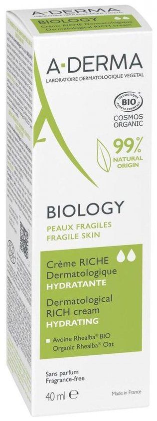 Hydraterende Gezichtscrème A-Derma Biology (40 ml)