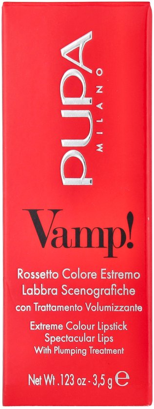 PUPA Milano Vamp! ExtreMe Colour Lipstick 301 Intense Red 3,5 gr