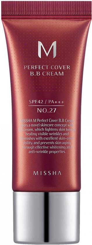 Missha Perfect Cover BB Cream SPF 42 PA+++ | NO.27 - Honey Beige | BB cream 20ml - NO.27 Honey Beige