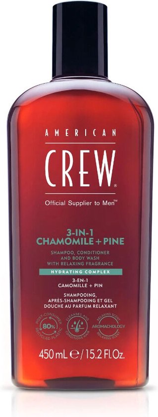 American Crew - 3-in-1 Shampoo, Conditioner & Body-Wash Chamomile & Pine