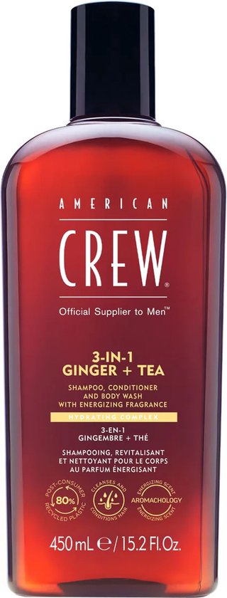 American Crew - 3-in-1 Shampoo, Conditioner & Body-Wash Ginger Tea