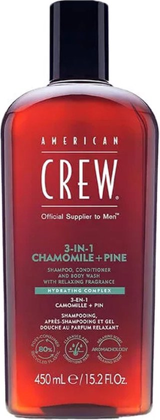 American Crew - 3-in-1 Shampoo, Conditioner & Body-Wash Chamomile & Pine
