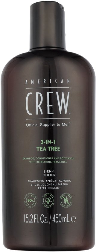 American Crew Tea Tree 3-in-1 Shampoo, Conditioner & Body Wash | 450ml