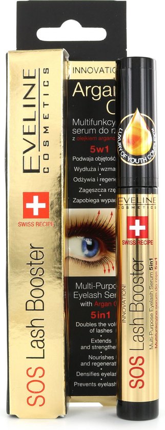 Eveline Cosmetics SOS Lash Booster Wimper Serum 5in1 Met Argan Oil 10ml.
