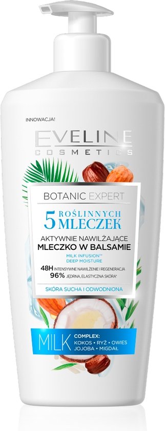 Eveline Cosmetics Botanic Expert 5 Milks Actively Moisturising Body Lotion In Balm 350ml.