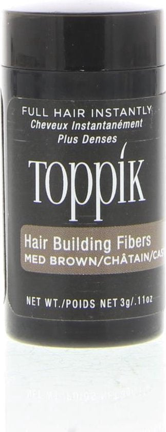 Toppik Hair Building Fibers Middenbruin | 27,5 gram | Cosmetische Haarverdikker, Verbergt haaruitval (Direct voller haar)