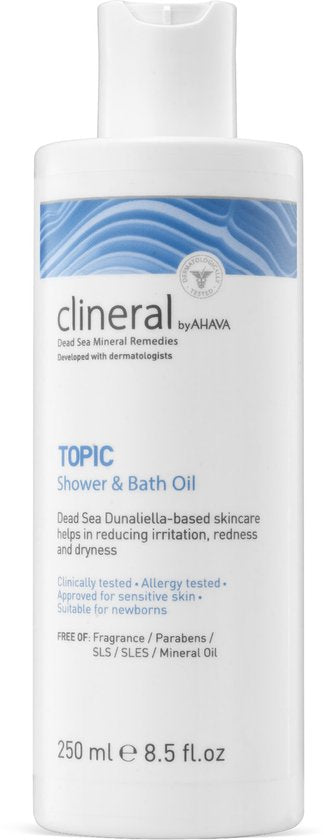 AHAVA Clineral TOPIC Douche & Bad Olie | Intensieve Hydratatie & Kalmering | Speciaal voor Droge & Geïrriteerde Huid | Vegan & Vrij van Schadelijke Ch