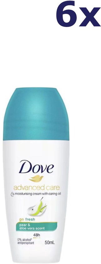 6x Dove Deo Roll-on - Go Fresh Peer & Aloe Vera 50ml