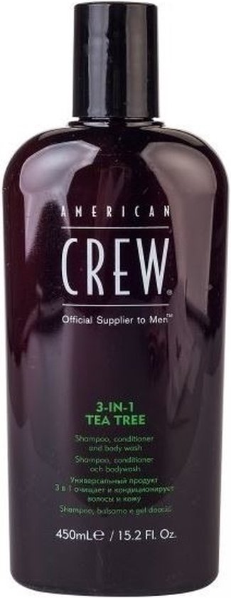 American Crew Tea Tree 3-in-1 Shampoo, Conditioner & Body Wash | 450ml