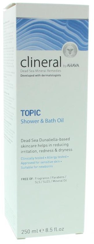 AHAVA Clineral TOPIC Douche & Bad Olie | Intensieve Hydratatie & Kalmering | Speciaal voor Droge & Geïrriteerde Huid | Vegan & Vrij van Schadelijke Ch