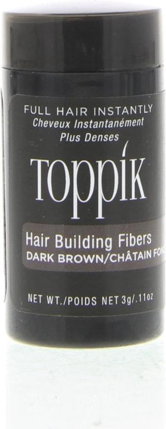 Toppik Hair Building Fibers Donkerbruin | 55 gram | Cosmetische Haarverdikker, Verbergt haaruitval (Direct voller haar)