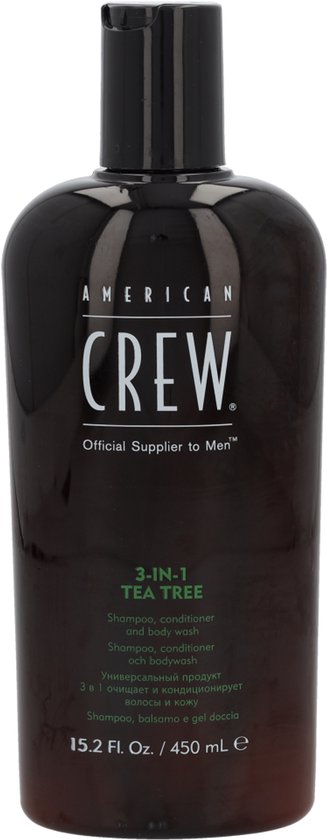 American Crew Tea Tree 3-in-1 Shampoo, Conditioner & Body Wash | 450ml
