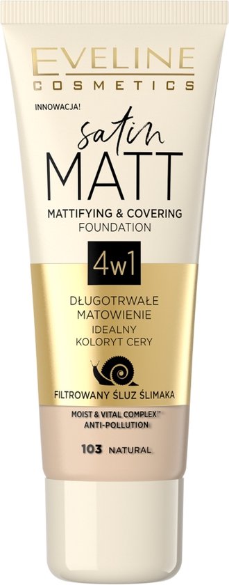 Eveline - Satin Matt Foundation Mattifying Face Primer 103 Natural 30Ml