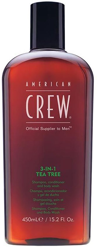 American Crew Tea Tree 3-in-1 Shampoo, Conditioner & Body Wash | 450ml